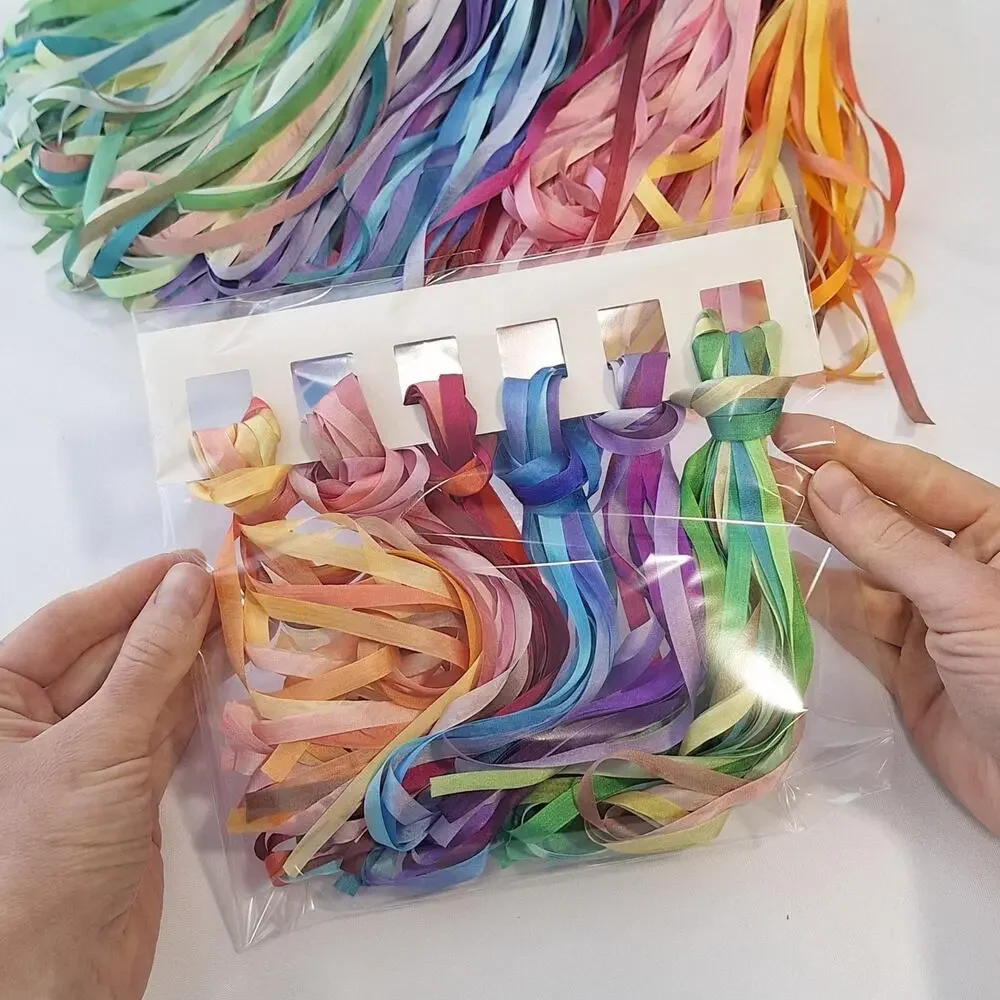 7mm set 37 meters Variegated Silk ribbon,Ribbon embroidery, Hand embroidery